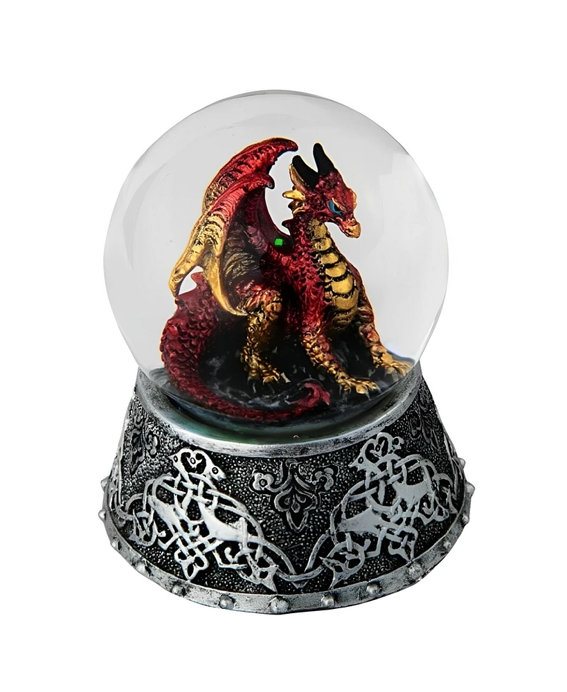 Fc Design 3.25"H Red Volcano Dragon Snow Globe Figurine Home Decor Perfect Gift for House Warming, Holidays and Birthdays