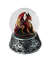 Fc Design 3.25"H Red Volcano Dragon Snow Globe Figurine Home Decor Perfect Gift for House Warming, Holidays and Birthdays