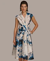 Donna Karan Women's Printed A-Line Wrap Dress