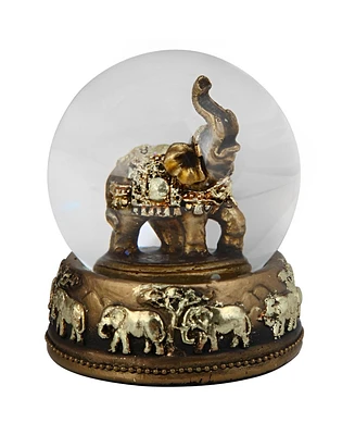 Fc Design 3"H Bronze Thai Elephant Glitter Snow Globe Figurine Home Decor Perfect Gift for House Warming, Holidays and Birthdays