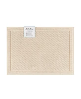 Host & Home Cotton Bath Rug, Stylish Textured Woven Design, Slip Resistant Backing, 5 Color Options