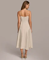 Donna Karan Women's Linen-Blend A-Line Dress