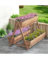 Slickblue Vertical Raised Garden bed with 3 Wooden Planter Boxes