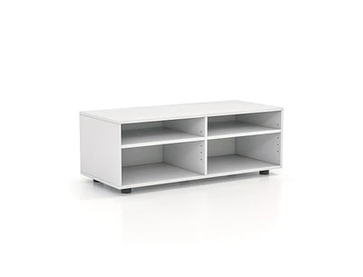 Slickblue 4-Cube Tv Stand for Tv up to 45 Inch with 5 Positions Adjustable Shelves-White