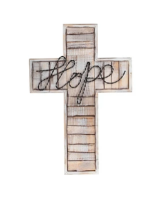 Fc Design 20"H Hope Decorative Wooden Cross Statue Wall Holy Home Decor Perfect Gift for House Warming, Holidays and Birthdays