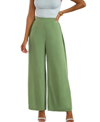 Cupshe Women's Woven Green Wide Leg Pants