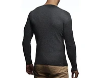 Leif Nelson Men's LN1645 Knit Pullover Xl, Anthracite