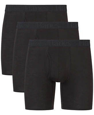 Hanes Men's 3-Pk. Modern-Fit Stretch Moisture-Wicking Boxer Briefs