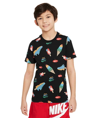 Nike Big Kids Sportswear Ice Cream Print Cotton T-Shirt