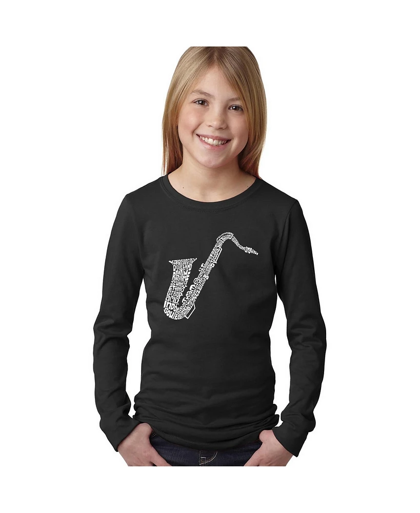 La Pop Art Girls Word Long Sleeve - Sax