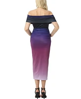 kimi + kai Maternity Off-the-Shoulder Tulip Hem Ombre Dress