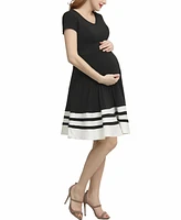 kimi + kai Maternity Colorblock Skater Dress