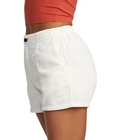 Rvca Juniors' Daylight Cotton High-Rise Zip-Fly Shorts