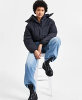 CoffeeShop Juniors' Cropped Hooded Puffer Coat
