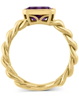 Effy Amethyst Chain Link Statement Ring (1-3/8 ct. t.w.) in Gold-Plated Sterling Silver