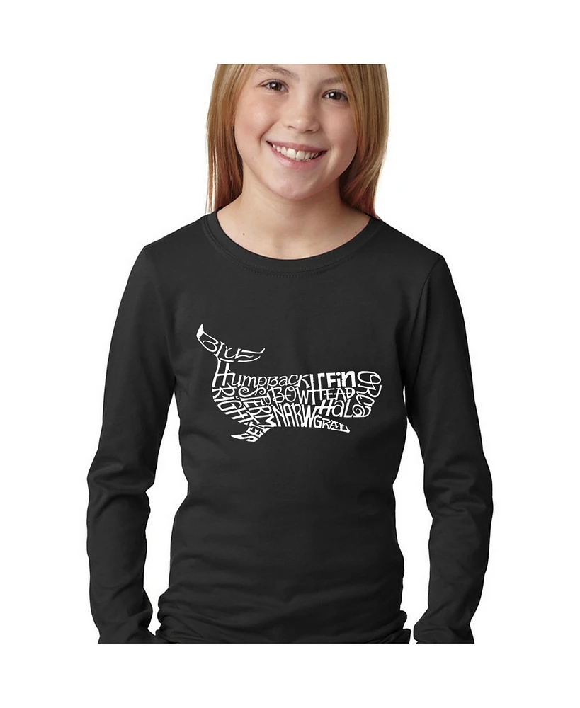 La Pop Art Girls Word Long Sleeve - Humpback Whale