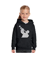 La Pop Art Girls Word Hooded Sweatshirt - All Time Jazz Songs