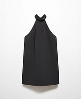 Mango Women's Halter-Neck Open-Back Dress