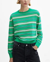 Mango Women's Round-Neck Striped Sweater