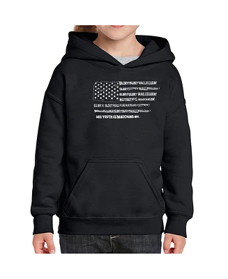 La Pop Art Girls Word Hooded Sweatshirt - Glory Hallelujah Flag