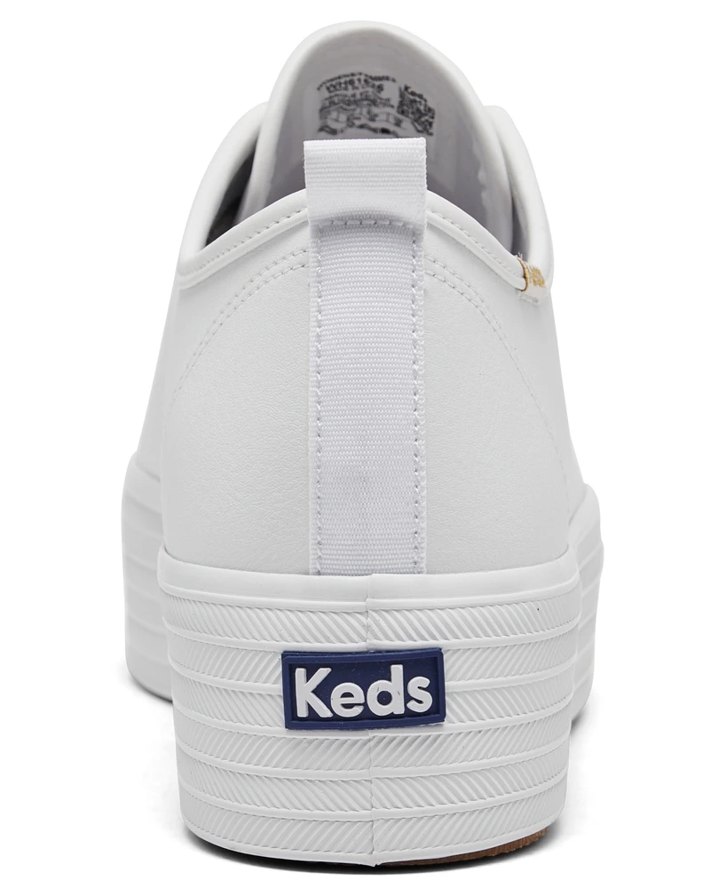Keds Women's Triple Up Leather Platform Casual Sneakers from Finish Line
