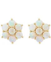 Effy Opal Flower Cluster Stud Earrings (1-3/8 ct. t.w.) in 14k Gold