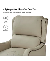 Leather Pushback Recliner chair with Adjustable Backrest for Livingroom