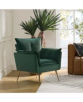 Velvet Accent Chair with Gold Legs for Living Room Bedroom