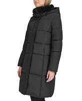 Cole Haan Women's Shine Faux-Fur-Collar Hooded Puffer Coat