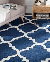 Safavieh Amherst AMT423 Navy and Beige 5' x 8' Area Rug