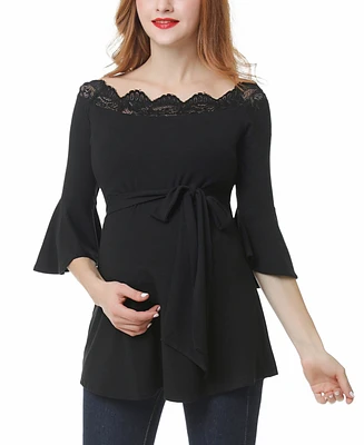 kimi + kai Maternity Arya Off-the-Shoulder Top