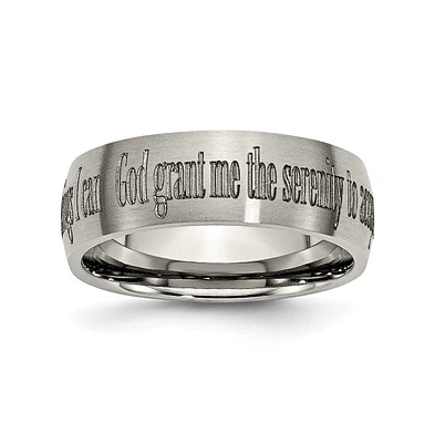 Chisel Titanium Brushed Serenity Prayer Wedding Band Ring