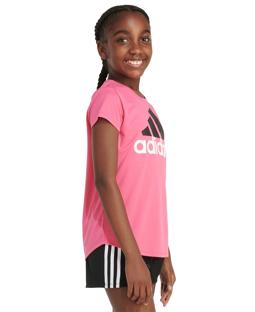 adidas Big Girls Short-Sleeve Essential Logo Graphic T-Shirt