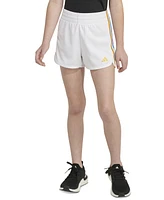 adidas Big Girls Gradient 3-Stripe Pacer Mesh Shorts