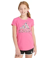 adidas Big Girls Short-Sleeve Cotton Essential Logo Graphic T-Shirt