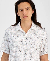 Club Room Men's Golf Regular-Fit Printed Performance Tech Polo Shirt, Created for Macy's