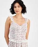 And Now This Women's Floral Tiered Lace-Trim Midi Dress, Created for Macy's