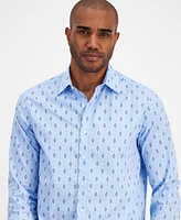 Club Room Men's Urik Regular-Fit Stretch Geo Foulard Button-Down Shirt, Created for Macy's