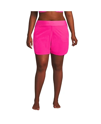 Lands' End Plus 5" Quick Dry Swim Shorts with Panty