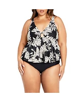 City Chic Plus Palma Print Tankini