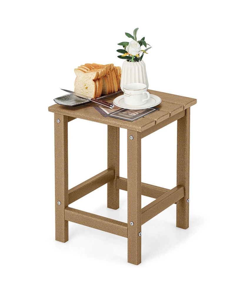 Sugift 14 Inch Square Weather-Resistant Adirondack Side Table