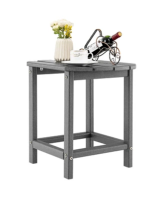 Sugift 18 Inch Weather Resistant Side Table for Garden Yard Patio
