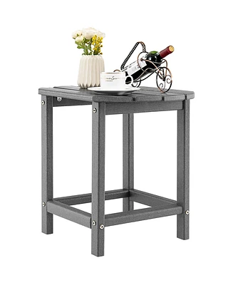 Inolait 18 Inch Weather Resistant Side Table for Garden Yard Patio