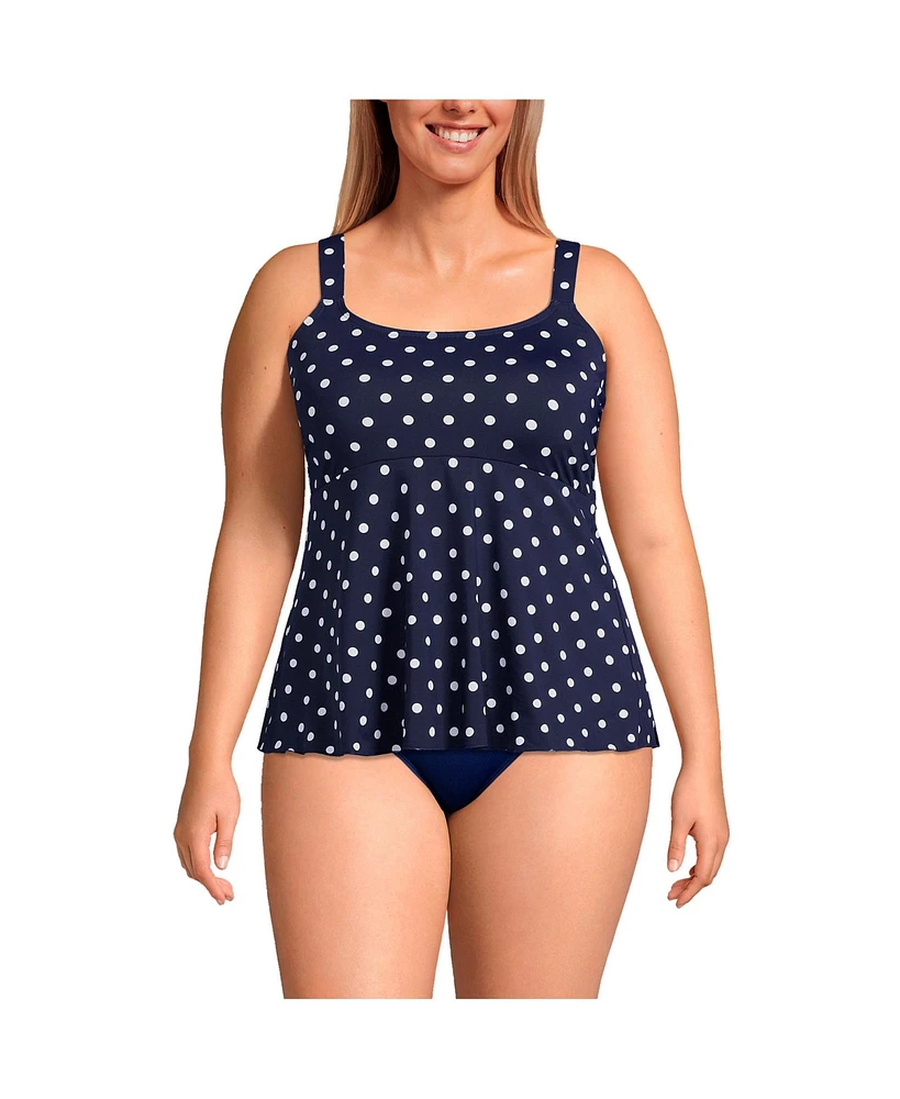 Lands' End Plus Dd-Cup Flutter Scoop Neck Tankini Top