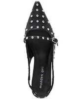 Madden Girl Krystall Rhinestone Pointed-Toe Slingback Kitten-Heel Pumps