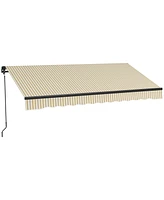 Outsunny Outsunny 8' x 6.5' Patio Retractable Awning Sunshade Shelter, Beige