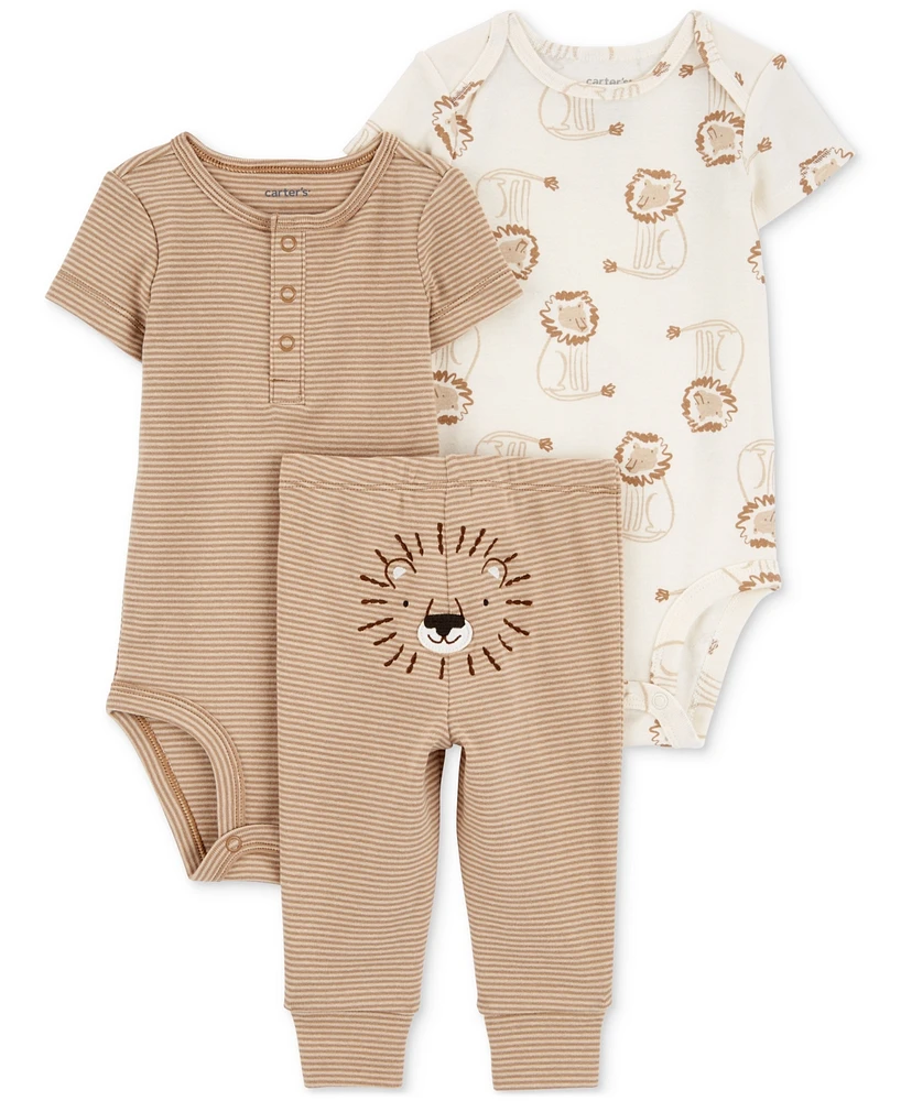 Carter's Baby Boys and Girls 3-Pc. Little Character Bodysuit & Pant Set