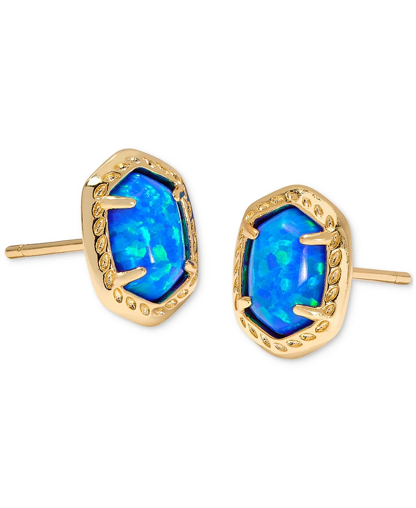 Kendra Scott 14k Gold-Plated Framed Stone Stud Earrings