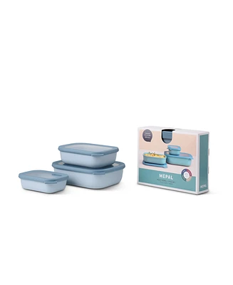 Mepal Cirqula 3Pc. Rectangular Shallow Multi Bowl Set