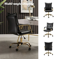 Home Office Desk Chair with Golden Legs